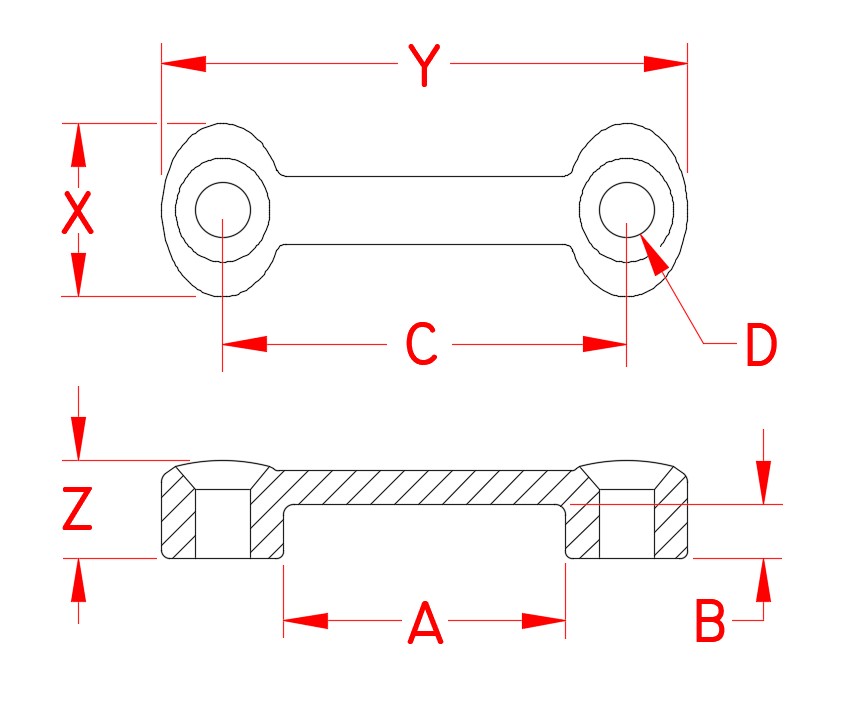 Stainless Steel Footman's Loop, Railing and Bimini, S0224-0025, S0224-0050, Line Drawing